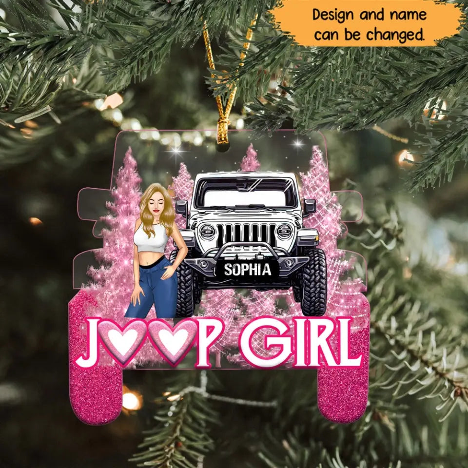 Personalized Jeep Girl Custom Name Acrylic Ornament Printed MTHN23866