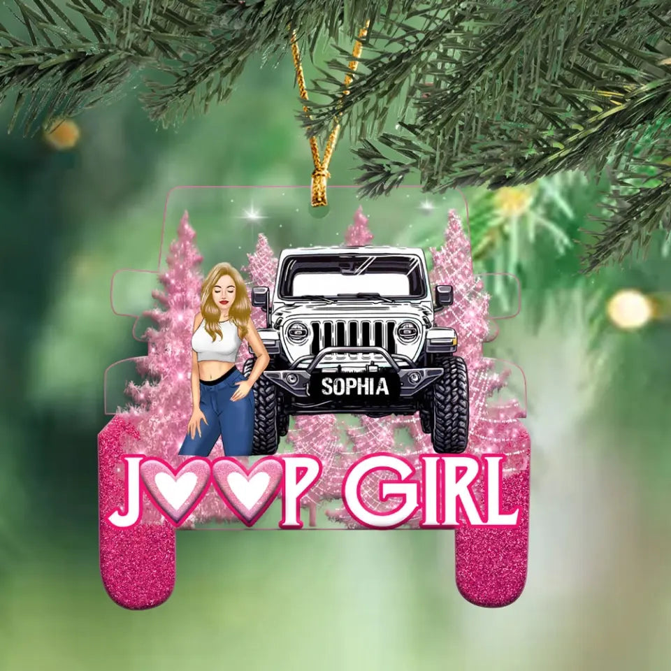 Personalized Jeep Girl Custom Name Acrylic Ornament Printed MTHN23866