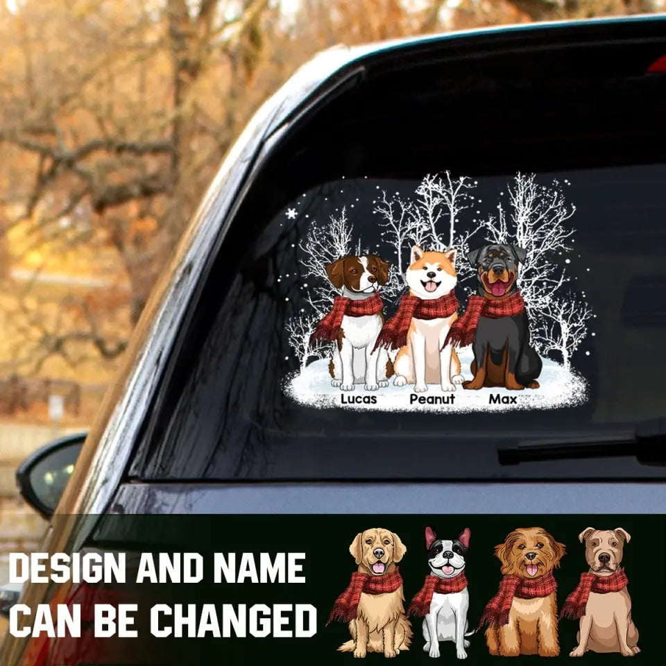 Personalized Dog Xmas Snow Decal Printed VQ23873