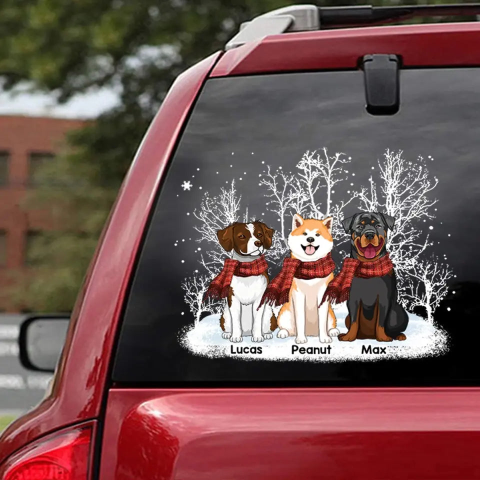 Personalized Dog Xmas Snow Decal Printed VQ23873