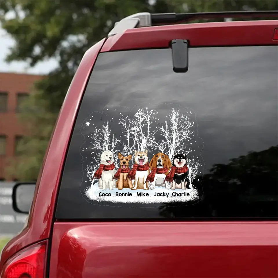 Personalized Dog Xmas Snow Decal Printed VQ23873