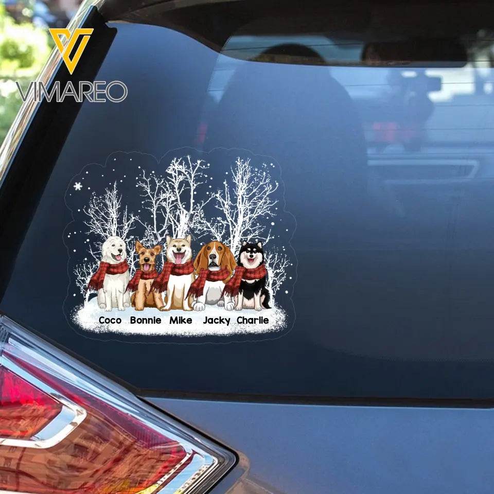 Personalized Dog Xmas Snow Decal Printed VQ23873