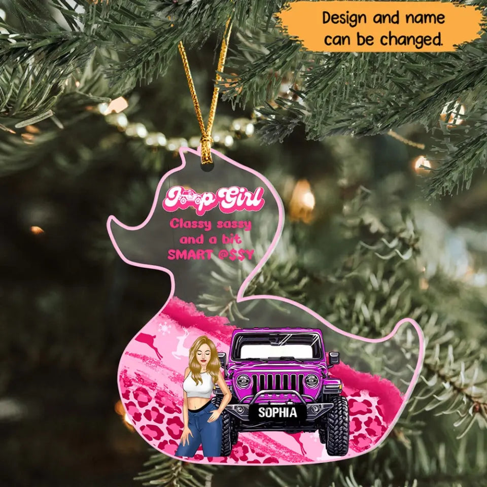Personalized Jeep Girl Classy Sassy And A Bit Smart Acrylic Ornament Printed NTMTHN23878