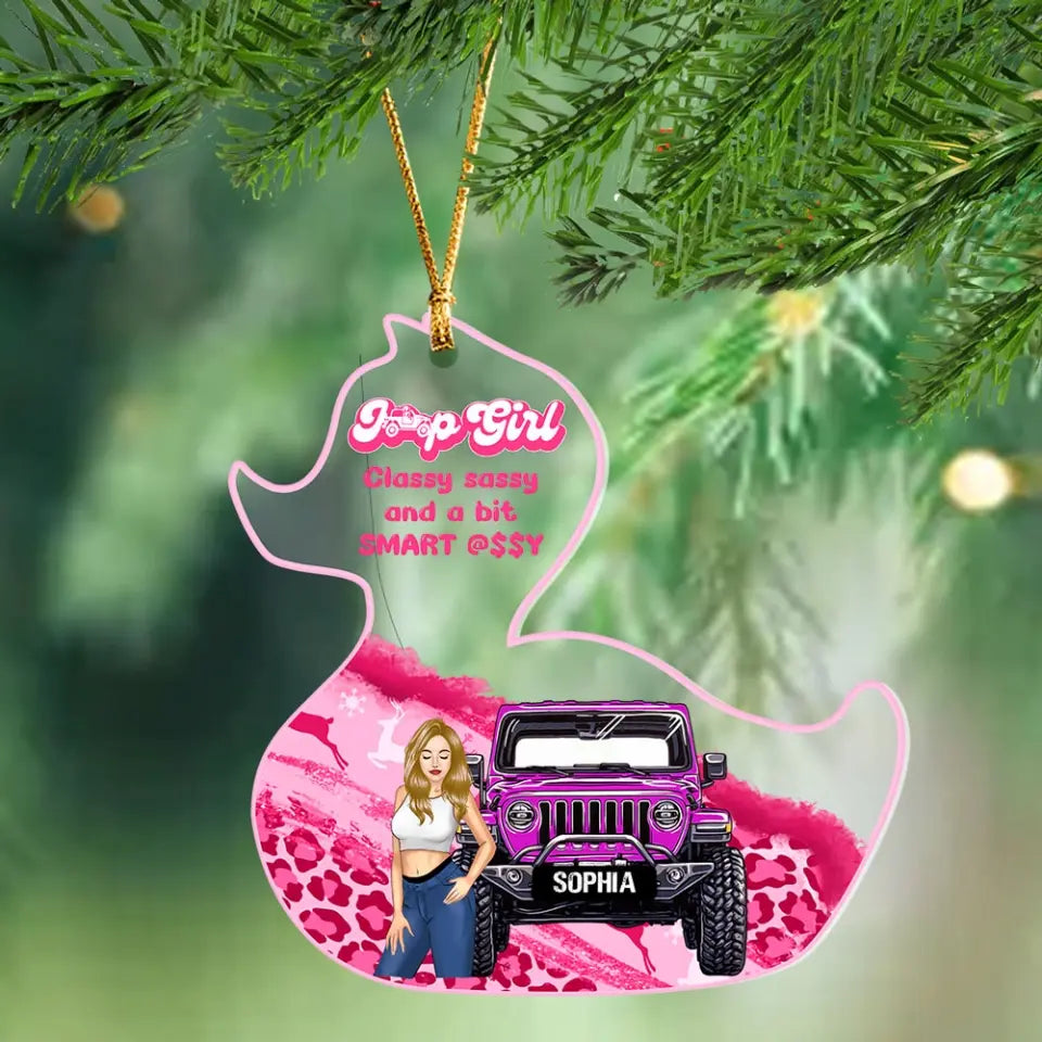 Personalized Jeep Girl Classy Sassy And A Bit Smart Acrylic Ornament Printed NTMTHN23878