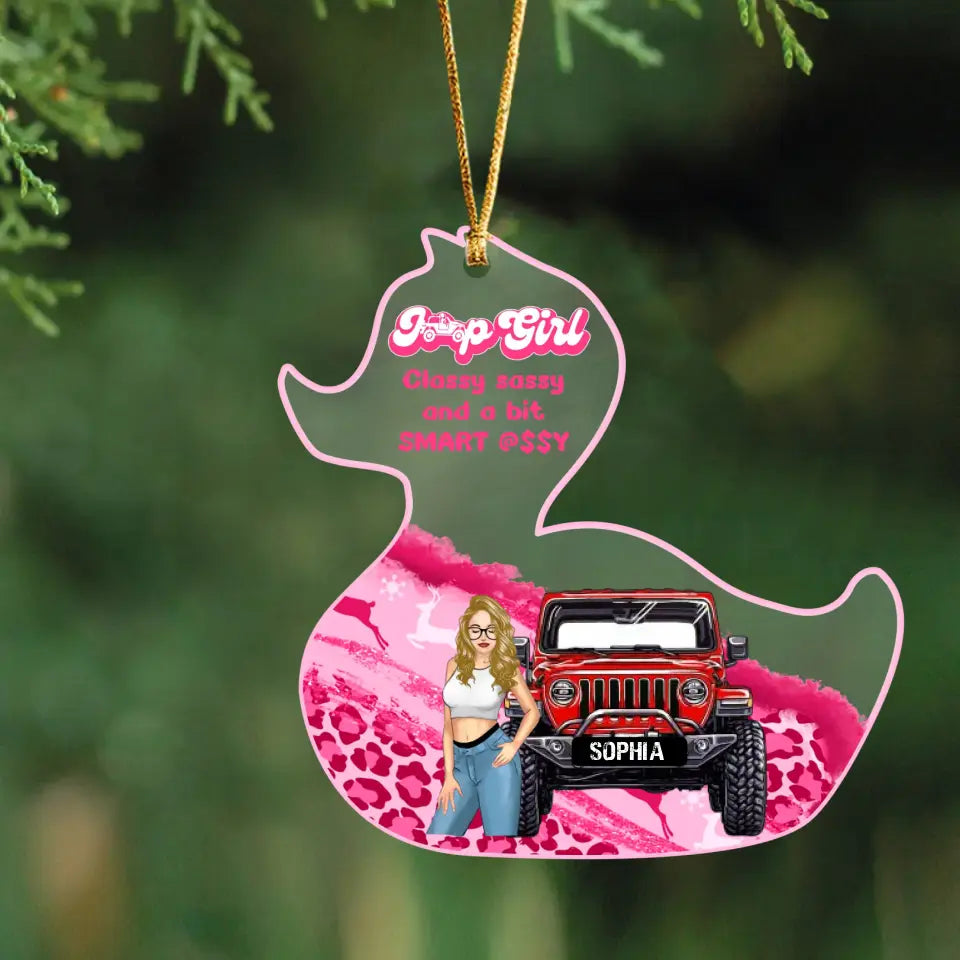 Personalized Jeep Girl Classy Sassy And A Bit Smart Acrylic Ornament Printed NTMTHN23878