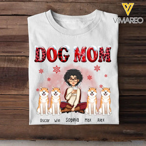 Personalized Dog Mom Christmas T-shirt Printed LDMHN23773