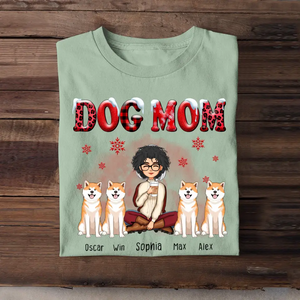 Personalized Dog Mom Christmas T-shirt Printed LDMHN23773