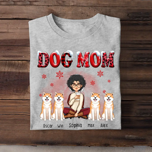 Personalized Dog Mom Christmas T-shirt Printed LDMHN23773
