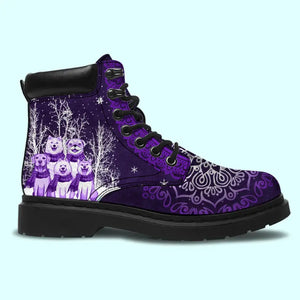 Personalized Purple Dog Snow Dog Lovers Gift Leather Boots Printed PTN23880