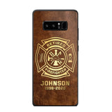 Personalized Retired Firefighter Custom Name Leather Phonecase Printed QTKH23884