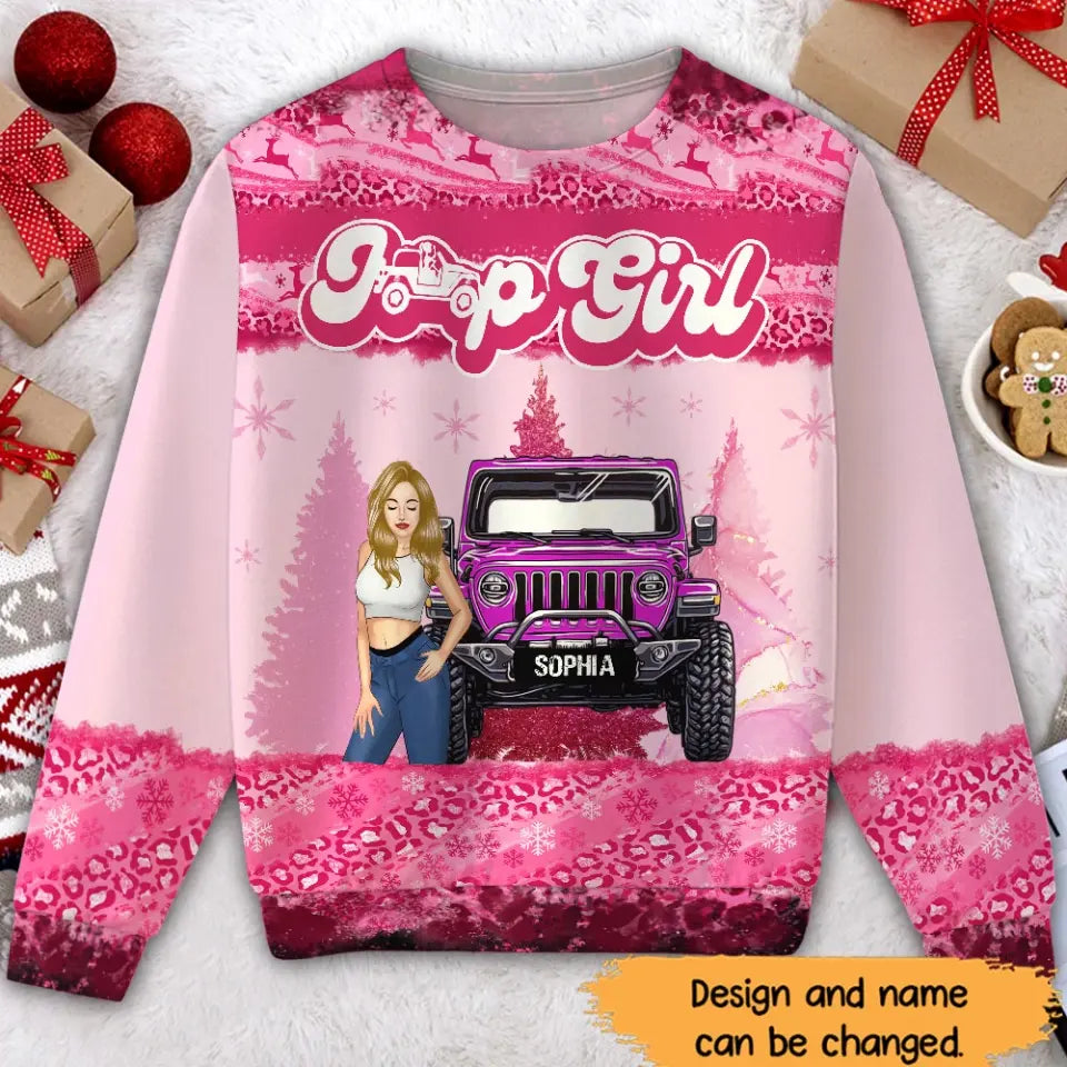Personalized Jeep Girl Ugly Sweater Printed NTMTHN23886
