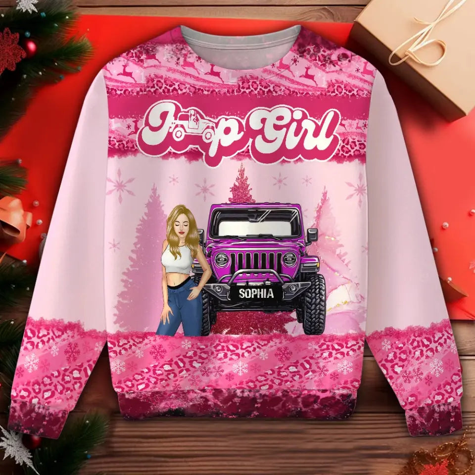 Personalized Jeep Girl Ugly Sweater Printed NTMTHN23886