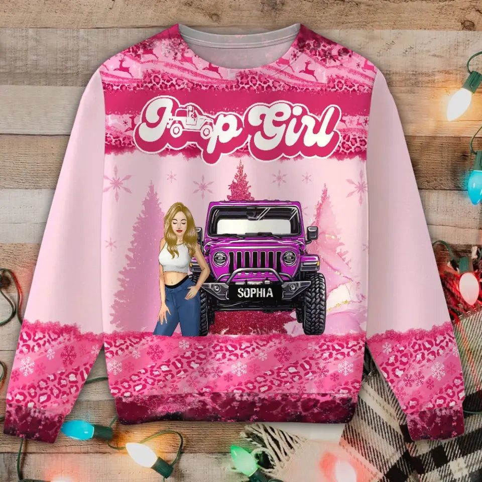 Personalized Jeep Girl Ugly Sweater Printed NTMTHN23886