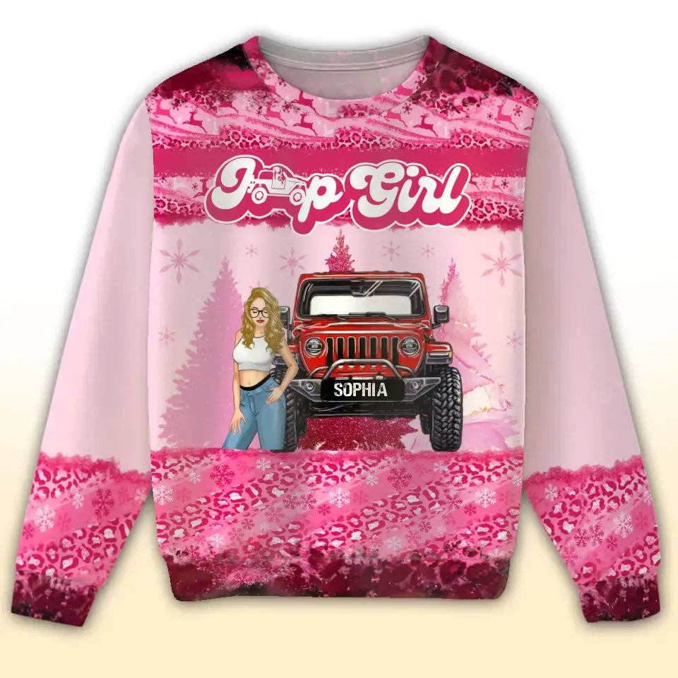 Personalized Jeep Girl Ugly Sweater Printed NTMTHN23886