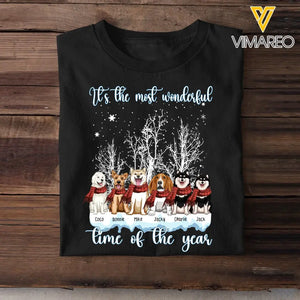 Personalized It's The Most Wonderful Time Off The Year Dog Xmas Dog Lovers Gift T-shirt Printed QTHN23887