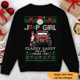 Personalized Jeep Girl Classy Sassy And A Bit Smart Xmas Gift Sweatshirt Printed LDMHN23906