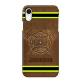 Personalized Firefighter Custom Name Leather Phonecase Printed KVH23949