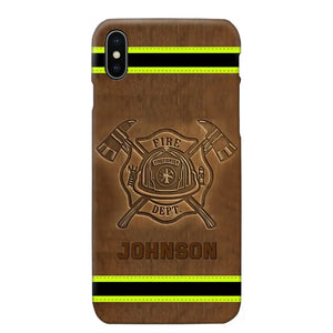 Personalized Firefighter Custom Name Leather Phonecase Printed KVH23949