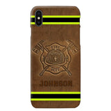 Personalized Firefighter Custom Name Leather Phonecase Printed KVH23949