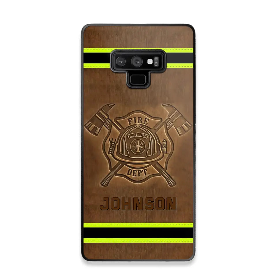 Personalized Firefighter Custom Name Leather Phonecase Printed KVH23949