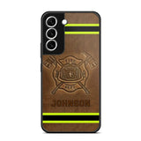 Personalized Firefighter Custom Name Leather Phonecase Printed KVH23949