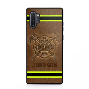 Personalized Firefighter Custom Name Leather Phonecase Printed KVH23949