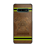 Personalized Firefighter Custom Name Leather Phonecase Printed KVH23949