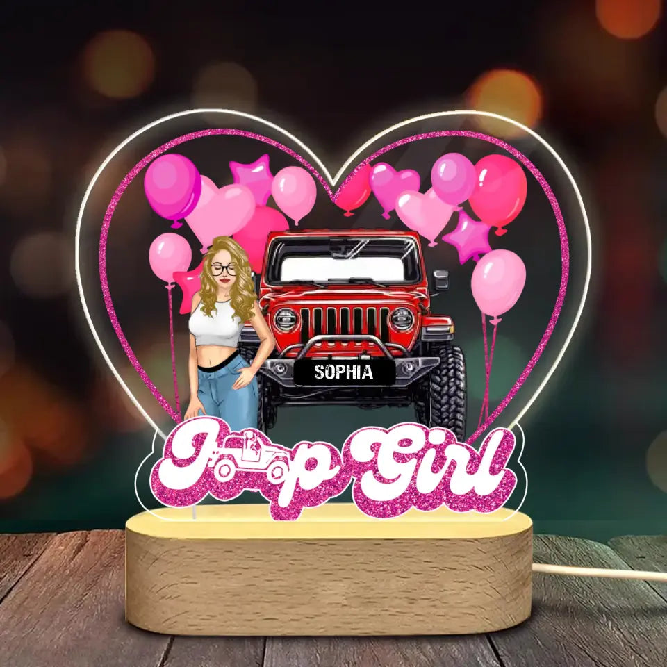 Personalized Jeep Girl Heart LED Lamp Printed MTHN23950