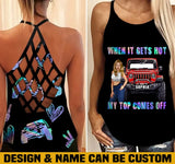 Personalized When It Gets Hot My Top Comes Off Jeep Girl Criss Cross Tank Printed LDMHN23955