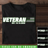 Personalized US Veteran Retired T-shirt Printed QTKVH966