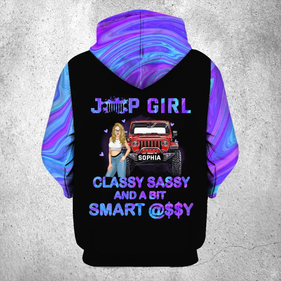 Personalized Jeep Girl Classy Sassy And A Bit Smart Hoodie 3D Printed LDMHN23969