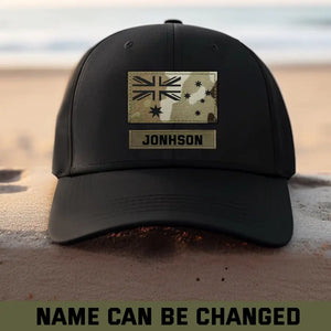 Personalized Australian Armed Forces Custom Name Black Cap 23980KVH