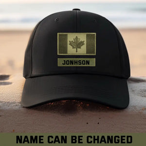 Personalized Canadian Armed Forces Custom Name Black Cap 23980KVH