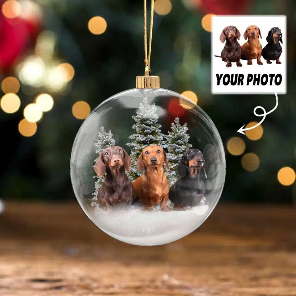 Personalized Upload Your Dog Photo Dog 3D Ball Ornament Printed HTHLVA23978