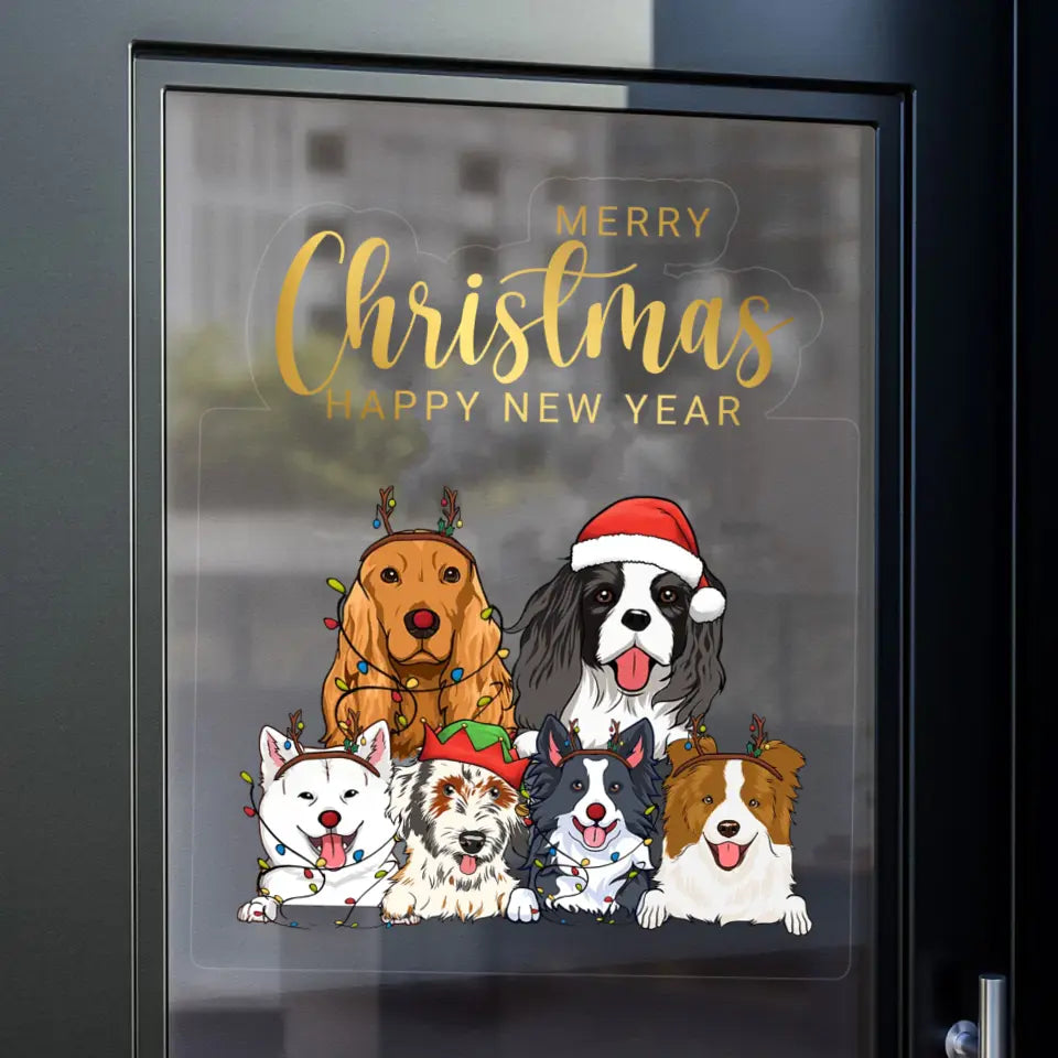 Personalized Merry Christmas Happy New Year Dog Xmas Dog Lovers Gift Christmas Gift Decal Printed HN23979