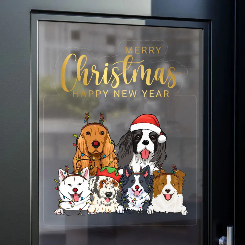 Personalized Merry Christmas Happy New Year Dog Xmas Dog Lovers Gift Christmas Gift Decal Printed HN23979