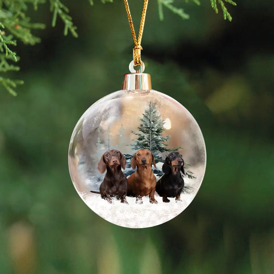 Personalized Upload Your Dog Photo Dog 3D Ball Ornament Printed HTHLVA23978