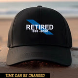 Personalized Thin Blue Line Retired Black Cap QTLVA981