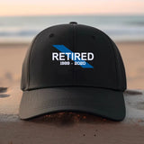 Personalized Thin Blue Line Retired Black Cap QTLVA981