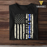 Personalized Retired Thin Blue Line T-shirt Printed QTHN996
