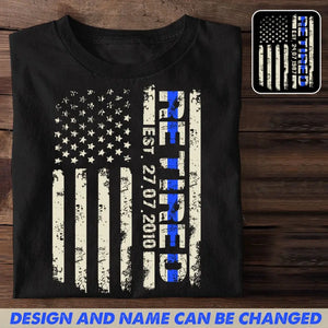 Personalized Retired Thin Blue Line T-shirt Printed QTHN996