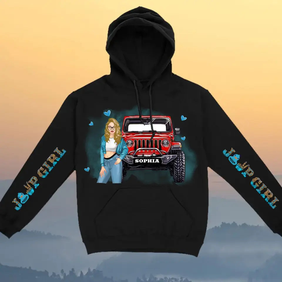 Personalized Jeep Girl Custom Name Hoodie 3D Printed LDMHN23992