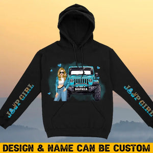 Personalized Jeep Girl Custom Name Hoodie 3D Printed LDMHN23992