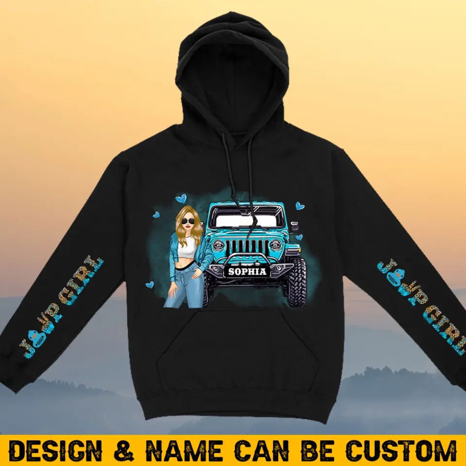 Personalized Jeep Girl Custom Name Hoodie 3D Printed LDMHN23992