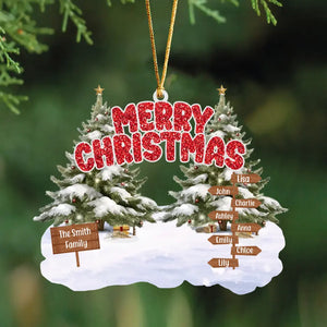 Personalized Camping Merry Christmas Custom Family Name Wooden Ornament Printed HTHVQ23997
