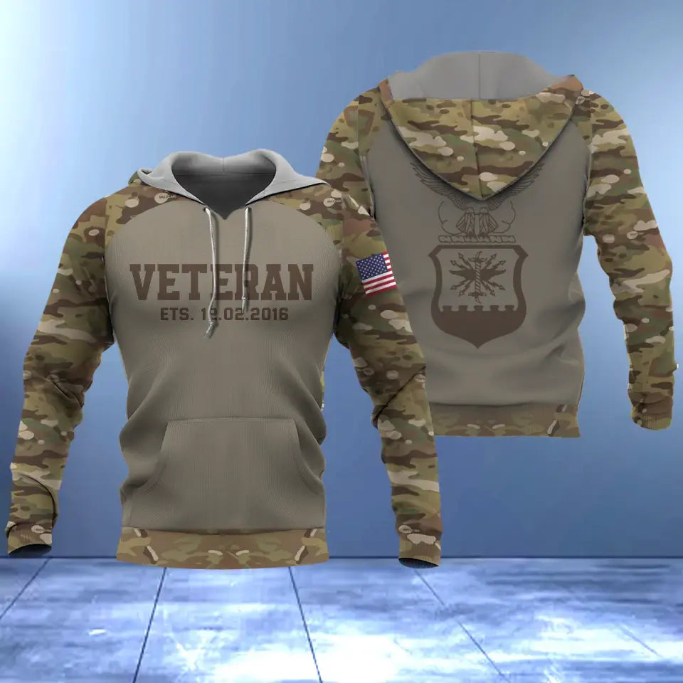 Personalized Military Branch Veteran Custom Time Hoodie 3D Printed QTVQ23984