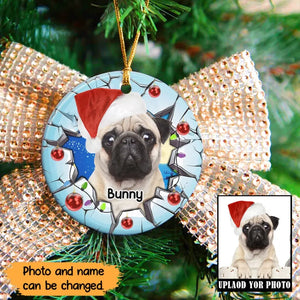 Personalized Upload Dog Photo Dog Xmas Gift Ceramic Ornament Printed NMTKVH231018