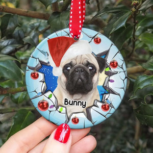 Personalized Upload Dog Photo Dog Xmas Gift Ceramic Ornament Printed NMTKVH231018