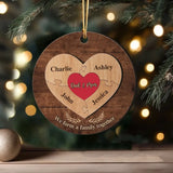 Personalized We Form A Family Together Family Heart Custom Name Wooden Ornament 2 Layer Printed NMTVQ231030