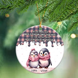 Personalized Penguin Couple Did You Know That When A Penguin Finds Their Mate They Stay Together Forever Ceramic Ornament Printed HTHHN231032